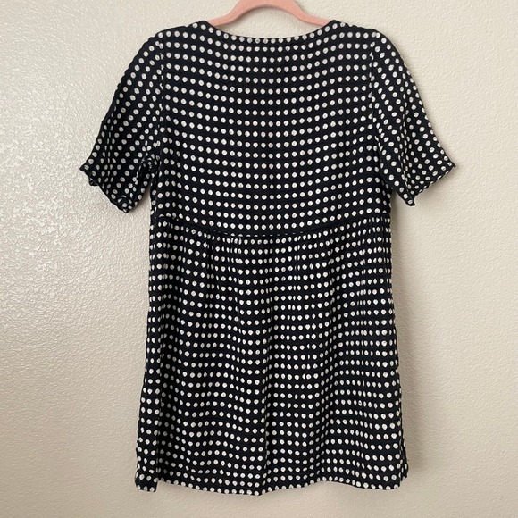 Ace & Jig Dress Womens Medium Blue White Polka Dot Mini Pockets Retro Prairie - Picture 7 of 11